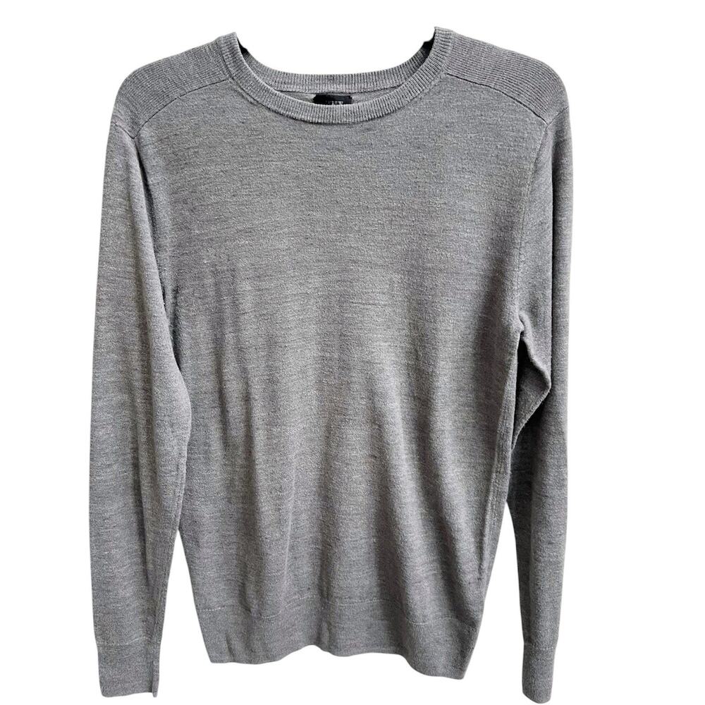 J. CREW Men's Cotton linen Heather Gray Crewneck Sweater Sz XS Lightweight